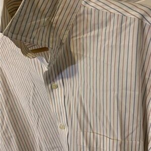 Brooks Brothers White and Blue Striped Dress Shirt